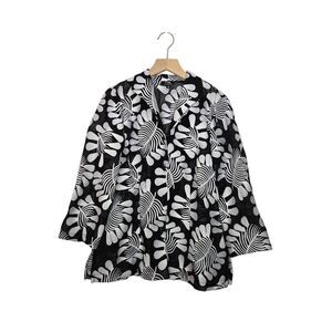 Connie Roberson Embroidered Silk Button Up Jacket Blazer Sz Small